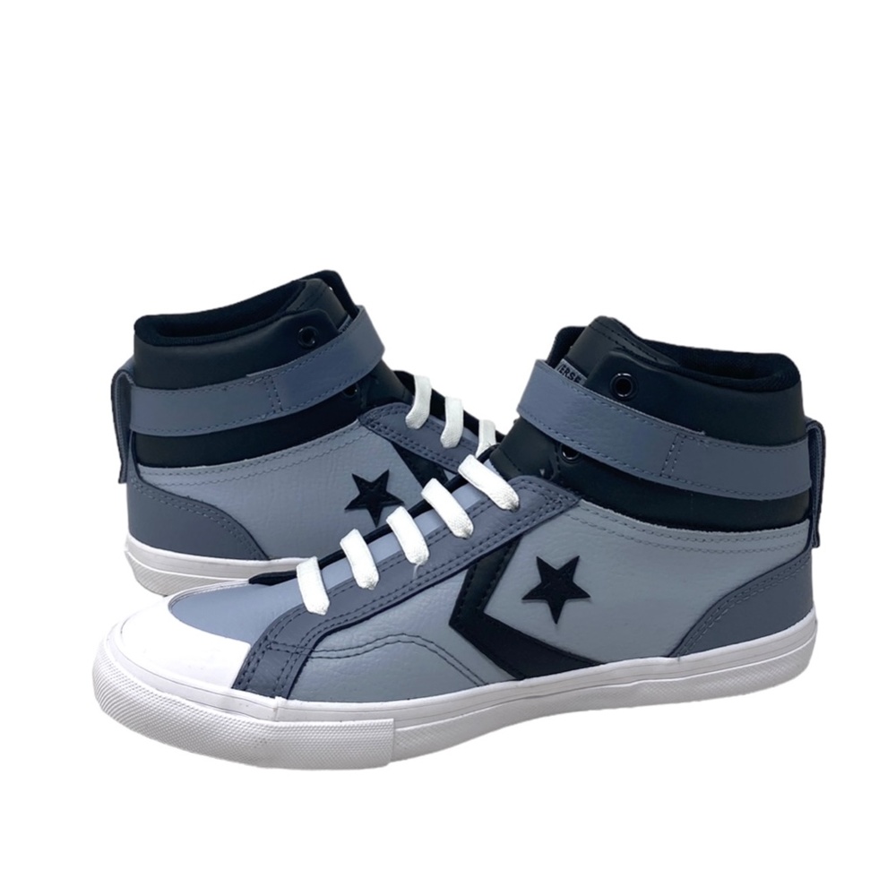 Converse Pro Blaze Strap Sneaker Kids Women's Leather Mid Top Gray Shoes A05708C - Picture 3 of 9